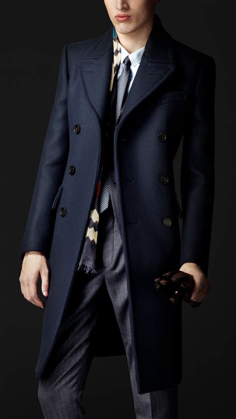 burberry prorsum navy blue long coat warmth|burberry clothing for men.